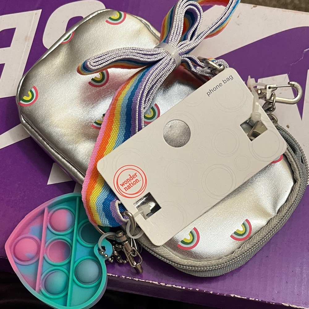 Wonder Nation Silver Bag with Rainbow Details
